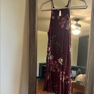 Amazon Burgundy Floral Dress